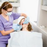 dental hygienist at work