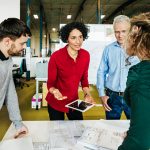 Woman leading a design team