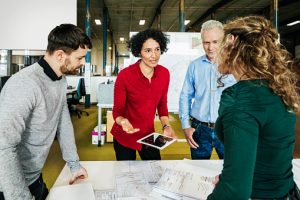 Woman leading a design team