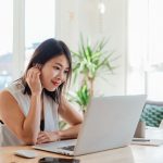 Young woman working on computer