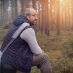 Man hiking in woods