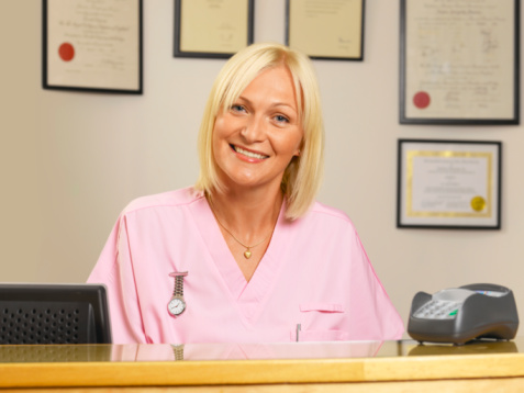 receptionist, smiling, portrait