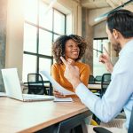 2 people meeting to career plan