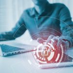 Glowing lock graphic