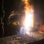 Underwater welder working on equipment